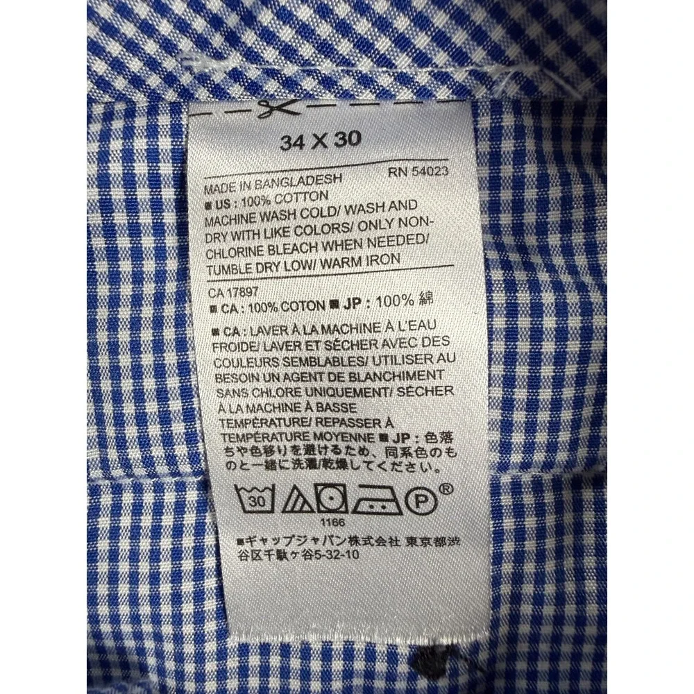 Banana Republic Slim Fit Chino Pants Mens Navy Non-Iron Flat Front Preppy -34x30